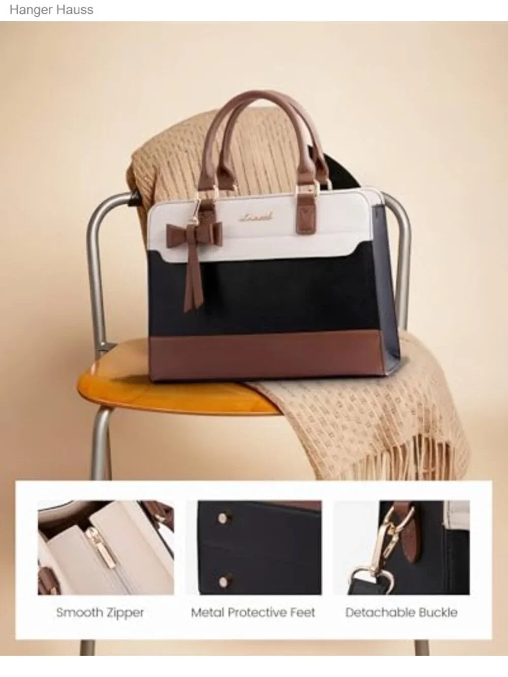 PU Leather Tote Satchel Purse Women Crossbody Shoulder Bag Top Handle Zipper